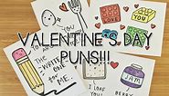 7 DIY Valentines PUNS! Cards | Doodle with Me