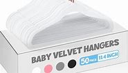 ACSTEP 50 Pack Baby Hangers with 6 Pcs Closet Dividers, 11.4 Inch Toddler Hanger, White
