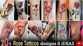20+ Beautiful Rose tattoo DESIGNS ideas | Red rose tattoo | rose flower tattoos for women girls