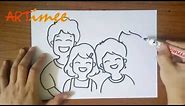How to Draw a Family ( Step by Step )