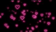 Neon Light Hearts Flying💕Pink Heart Background Video Loop | Animated Background | Wallpaper Heart