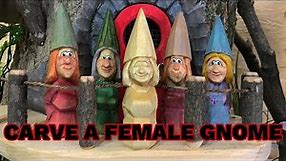 Carve a Simple 6" Female Gnome -Knife Only -Full Tutorial