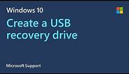 How to make a USB recovery drive in Windows 10 | Microsoft