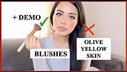 Olive / Yellow / Tan / Medium Skin Tones - What Blush Colours Look Best ? + Demo (Tia Obed)