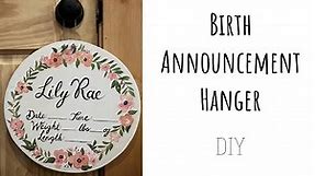 Birth Announcement Door Hanger DIY