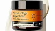 Eve Hansen Vitamin C Night Cream 2 oz - Anti Aging Face & Neck Cream with Vitamin E - Natural Face Moisturizer for Acne Scar Removal, Dark Circles, Filling Wrinkles
