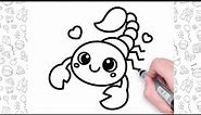 💙Cute Scorpion Drawing Step by Step | Bolalar uchun oson chizish | Easy drawing for kids✨💕