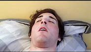 Funniest video of guy sleeping, with an epic finish to his snoring pattern