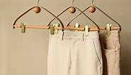 39.32US $ 34% OFF|Vintage Pants Hangers Leather wood Design Coat Trousers Hanger For Clothing Display Hanging Rack Wardrobe Storage Organization - Hangers - AliExpress