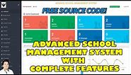 Advance School Management System with Complete Features using PHP MySQL | Free Source Code Download