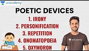 POETIC DEVICES ( Irony, Personification, Repetition, Onomatopoeia, Oxymoron )