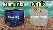 How to Turn A Fabric Grow Bag Into A Beautiful Concrete / Cement Raised Bed Planter