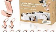 ZEDODIER Metal Clothes Hanger Connector Hooks, 20 Pack Super Sturdy Hanger Extender Hooks, Efficient Closet Space Saver, Easy to Use, Suitable for Heavy Clothing, Fits All Types of Hangers, Rose Gold