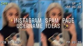 ✨INSTAGRAM SPAM PAGE USERNAME IDEAS✨ || Part 2
