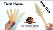 How to make a Scorpion Kunai Knife From Popsicle Sticks in Mortal Kombat 2021