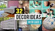 32 diy Decor ideas using lace #2 🎀
