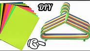 How to make paper cloth hangers/easily make newspaper cloth hangers /paper hanger craft useful idea.