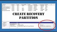 How to create a Recovery Partition in Microsoft Windows 10/11