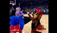 Watch: Spurs mascot, the Coyote, converts to the Kings' religion of the beam