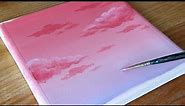 Acrylic painting | Pink Cloud Painting | Painting Tutorial for beginners #108