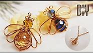 Tutorial making Bee pendant | insects | animals | jewelry from crystal and copper wire 1006