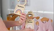Baby Closet Dividers | 20 Pcs Baby Hangers with 7 Pcs Size Dividers for Baby Clothes | Beautiful Wooden Nursery Closet Organizer from Newborn to 24 Months
