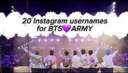 20 Instagram usernames for BTS 💜 ARMY || Nandni(BTS💜ARMY) || #bts #btsarmy #kpop