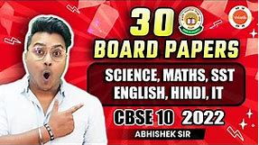 FREE DOWNLOAD in 1 Click! 🚀 All 30 Previous Year Question Papers 📖📚 of CBSE Class 10 2022 Board Exam