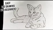 How To Draw A Cat || Easy Step By Step Cat Drawing For Beginners