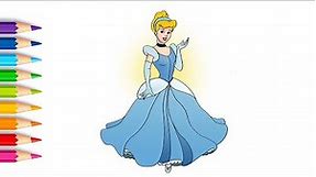 How to Draw Cinderella || Easy Step by Step || Disney Princess Drawing