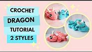 Dragon Crochet Tutorial 🐲 Amigurumi Dragon, Velvet Yarn, Easy, Magical Animal