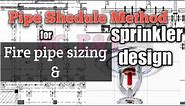 15 - Fire pipe, sprinklers system design, using pipe schedule method of NFPA 13.