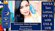 NIVEA Sun Lotion, SPF 30, with UVA & UVB Protection, Water Resistant Sunscreen for Men & Women.