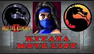 Mortal Kombat 2 - Kitana Move List