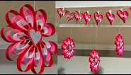 DIY Valentine’s Day Decorations | DIY Heart hangings | Paper decoration ideas for Valentines Day