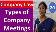 20. "Types of Company Meetings" - Company Law Subject