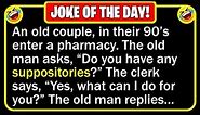 🤣 BEST JOKE OF THE DAY! - An old couple, in their 90’s, enter a pharmacy… | Funny Clean Jokes