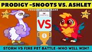 PRODIGY MATH GAME | SNOOTS level 100 Battling with ASHLET pet Level 100 in Prodigy.