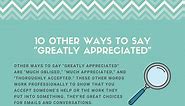 10 Other Ways to Say "Greatly Appreciated"