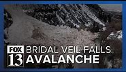 Large avalanche seen at popular Bridal Veil Falls area