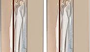 STORAGE MANIAC 2-Pack Hanging Garment Bag, Long Garment Cover for Closet, Clear Garment Bags for Storage, Large Garment Storage Bag for Dresses, Suits, Zipper Cover with Sealed Clear Window, Beige