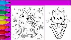 Cute Unicorn Coloring Page - UNICORN Coloring Page - Kawaii Unicorn Coloring Page - Imagine It