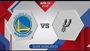 Golden State Warriors vs. San Antonio Spurs Game 3: April 19, 2018