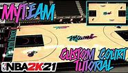 MIAMI HEAT VICE VERSA CUSTOM COURT TUTORIAL! NEW HEAT CITY EDITION ARENA! NBA 2K21 MyTeam! CREATION