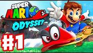 Super Mario Odyssey - Gameplay Walkthrough Part 1 - Cap and Cascade Kingdom! (Nintendo Switch)
