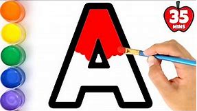 Learn Alphabet a to z with Words - Colouring and Drawing for kids