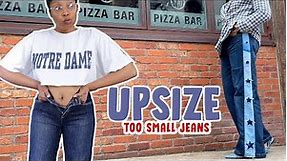 Upsize too small jeans! | cool easy DIY upcycle