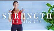 10 Minute Strength Training Workout for Beginners & Seniors // Full Body with Weights