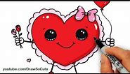 How to Draw a Valentine Heart Cute and Easy step by step