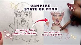 Artistic Magic Creating a Stunning Colour Pencil Vampire Portrait